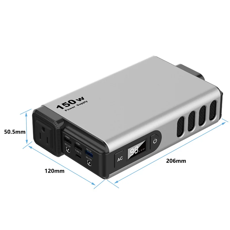 PD100W портативное зарядное устройство для ноутбука 40000 мА/ч 115WH Портативный Power Bank 110V 220V 150W AC Розетка с 3 портами (стандарт QC 0