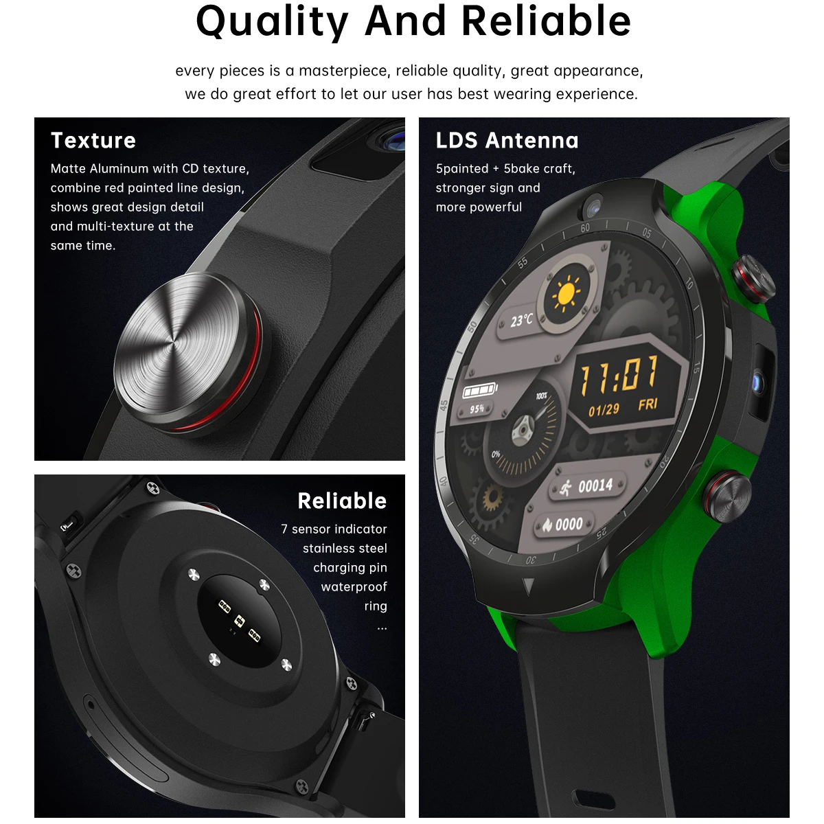 A1 Dual Chip Dual System 4g Sim Card Talk Face Unlock Wifi Gps Navigation Android 9.0 Dual Camera Men  Video Call Smart Watch