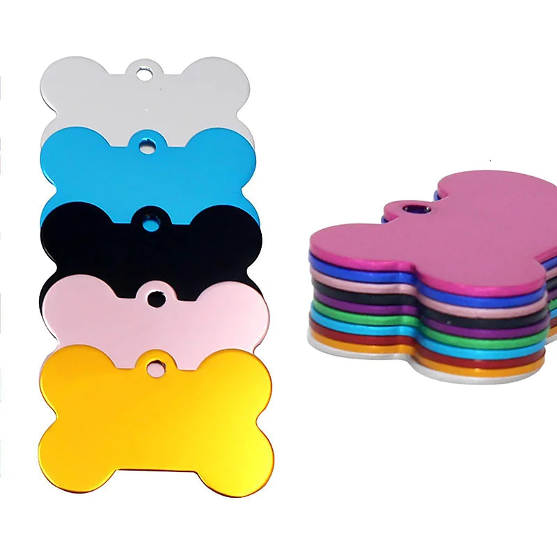personalized custom engraving pet tags wholesale blank aluminum alloy bone shaped dog name tag