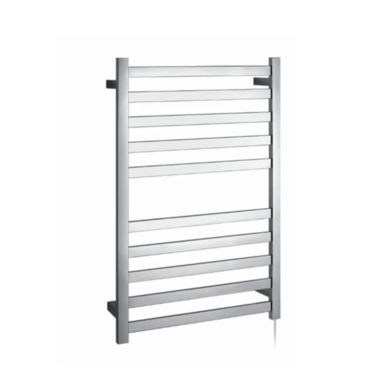 Electric Heated Towel Rail Radiator for Bathroom Curved Chrome Wall Mounted