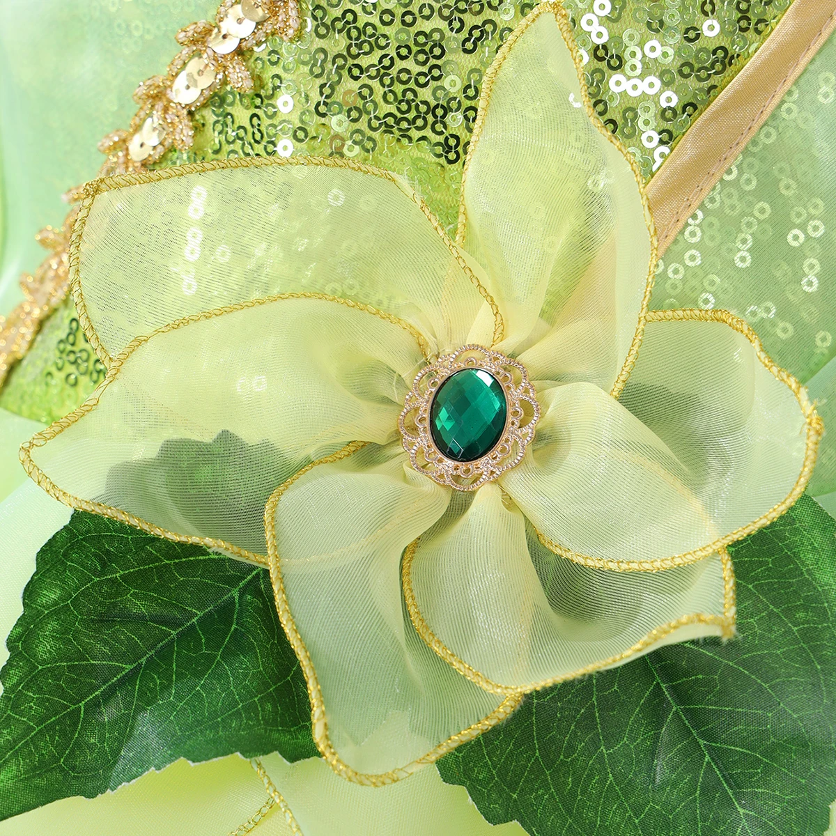 Tiana Princess Dress Girls Halloween The Princess and the Frog Fairy Green Dress Children Birthday Party Costume