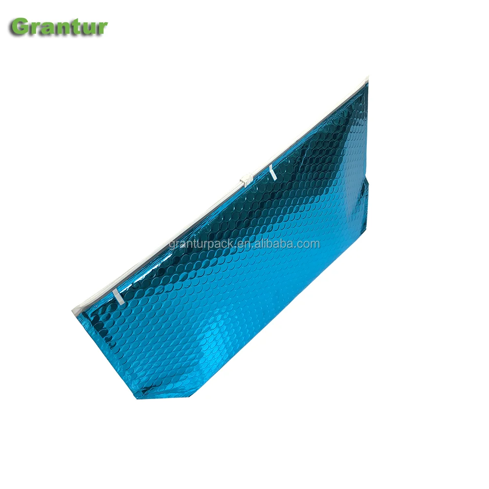 aluminum foil thermal insulated stand up zipper bubble envelope for storage Cool Food Take Out Courier Bags