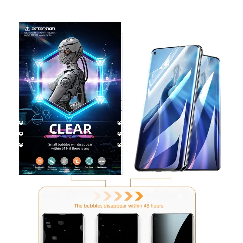 180*120mm 0.14mm HD Anti-Scratch Protective Screen Protector Universal Curved screen Hydrogel Film