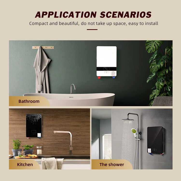 Factory Wholesale Energy Saving Small Portable Wall Mount Electric Bathroom Tankless Mini Instant Electric Water Heater