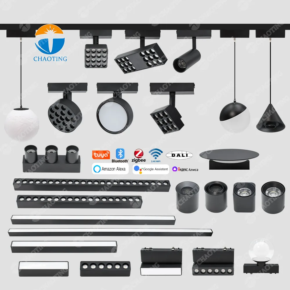 Hotsale Shops Design 10W 20W 30W High Lumen Black Linear Adjustable Moving Head Spots Led Track Light Cob Movable Track Lighting