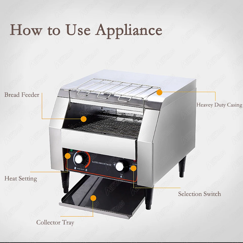  ECT2415 Stainless steel toaster with warming rack electric conveyor