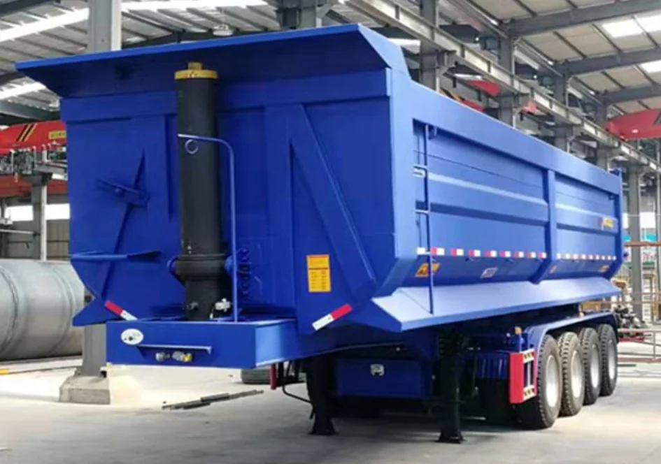 Howo Truck 3 Axles Rear Dump Tipping Trailer 45cbm 40 50 60ton U-shaped 4 Axle End Rear Tipper Dumper Semi Truck Trailers