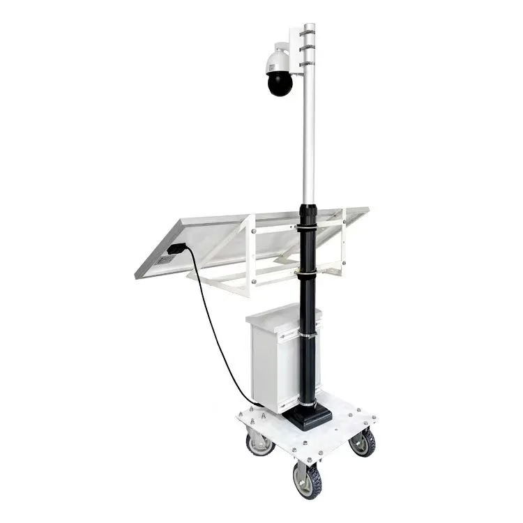 Lumind Solar CCTV Camera Security Trailer Mobile Solar Monitoring Road Maintenance Remote Adjustable Construction Tower Light