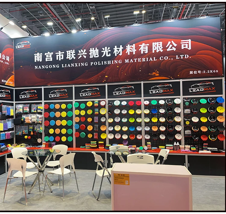 Wholesale Factory LEADMAX Rotary Machine 6 Inch DA Foam Car Polishing Buffing Pad Polisher Polybag Sponge Wave Accepted