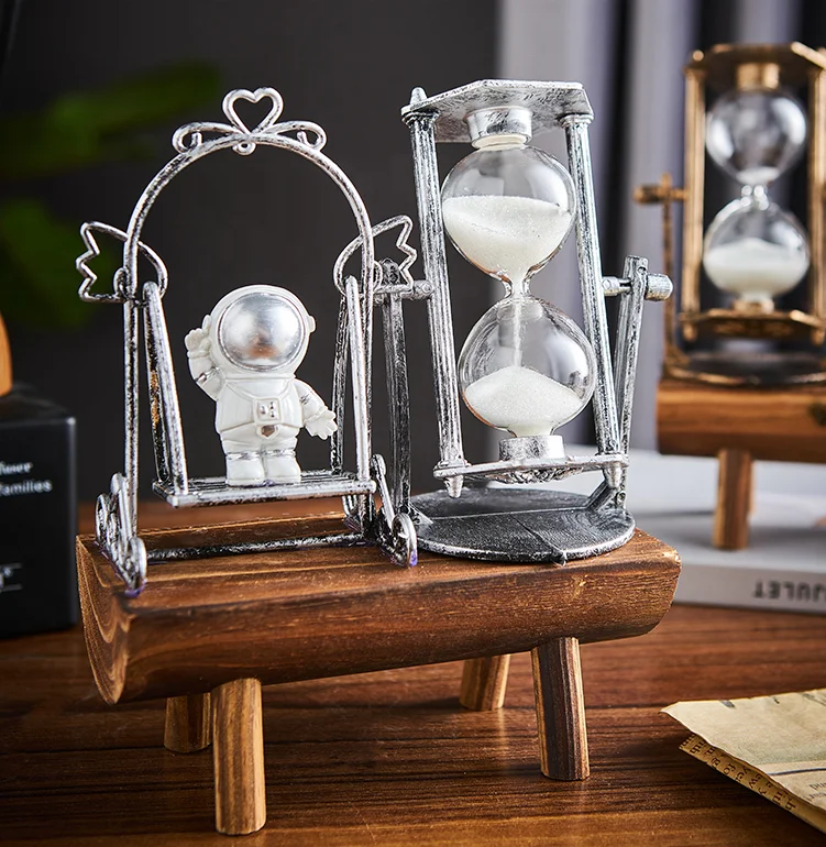 
European style office waiting room furniture with home decoration of astronaut hourglass 