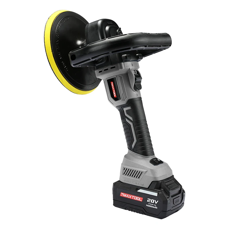 Tmaxtool 18V Lithium Battery Brushless Motor Removable Replacement Sponge Pad 6inch Car Care Cordless Polisher Machine