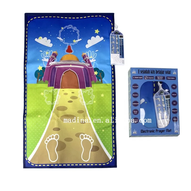 Madina samples and drop shipping for wholesale islamic gifts muslim electronic interactive prayer rug mat for children
