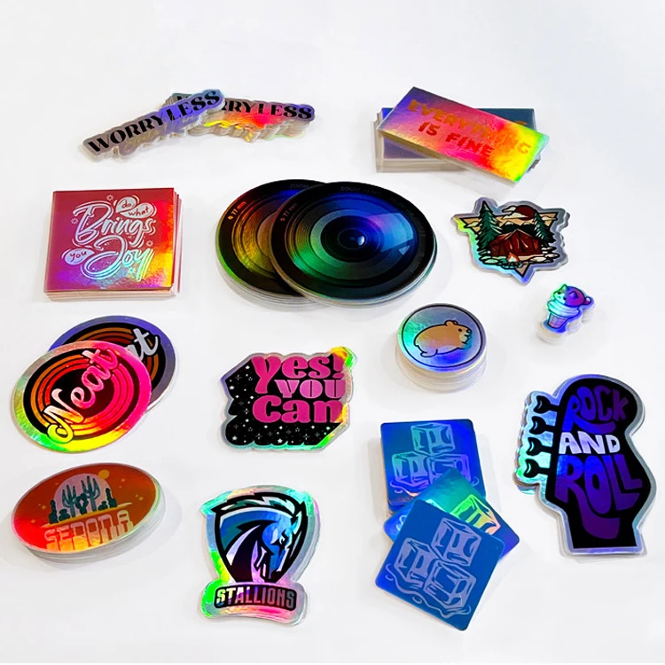 Custom design waterproof Die cut vinyl neon holographic cartoon anime decoration stickers