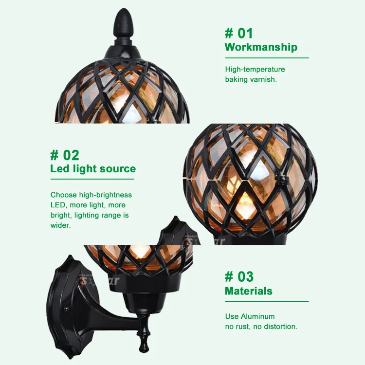 Электрический настенный светильник, светодиодный наружный водонепроницаемый садовый настенный светильник