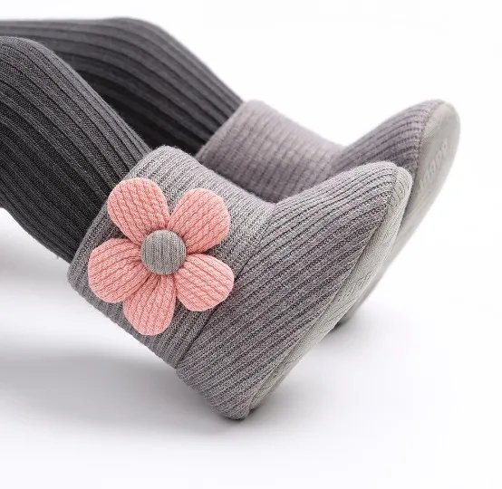 
2020 New Born Baby Soft Sole Flower Winter Boots 0-1 Years Toddler Shoes 