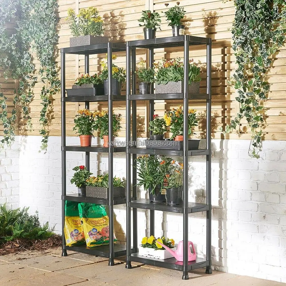 
5-Layer Boltless Plastic Shelf Racks Shelving Unit For Garage Office Home 