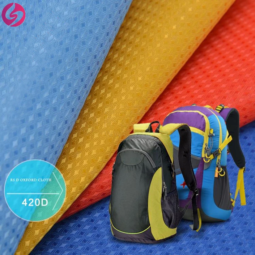 Hot sale polyester woven PU coated 420D Diamond ripstop waterproof oxford fabric for bag
