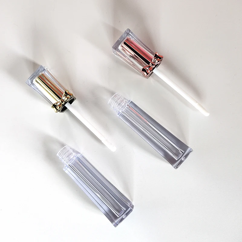 Promotion sale Plastic glitter lip gloss container packaging gloss tube for lipgloss with rose gold/black have stock now