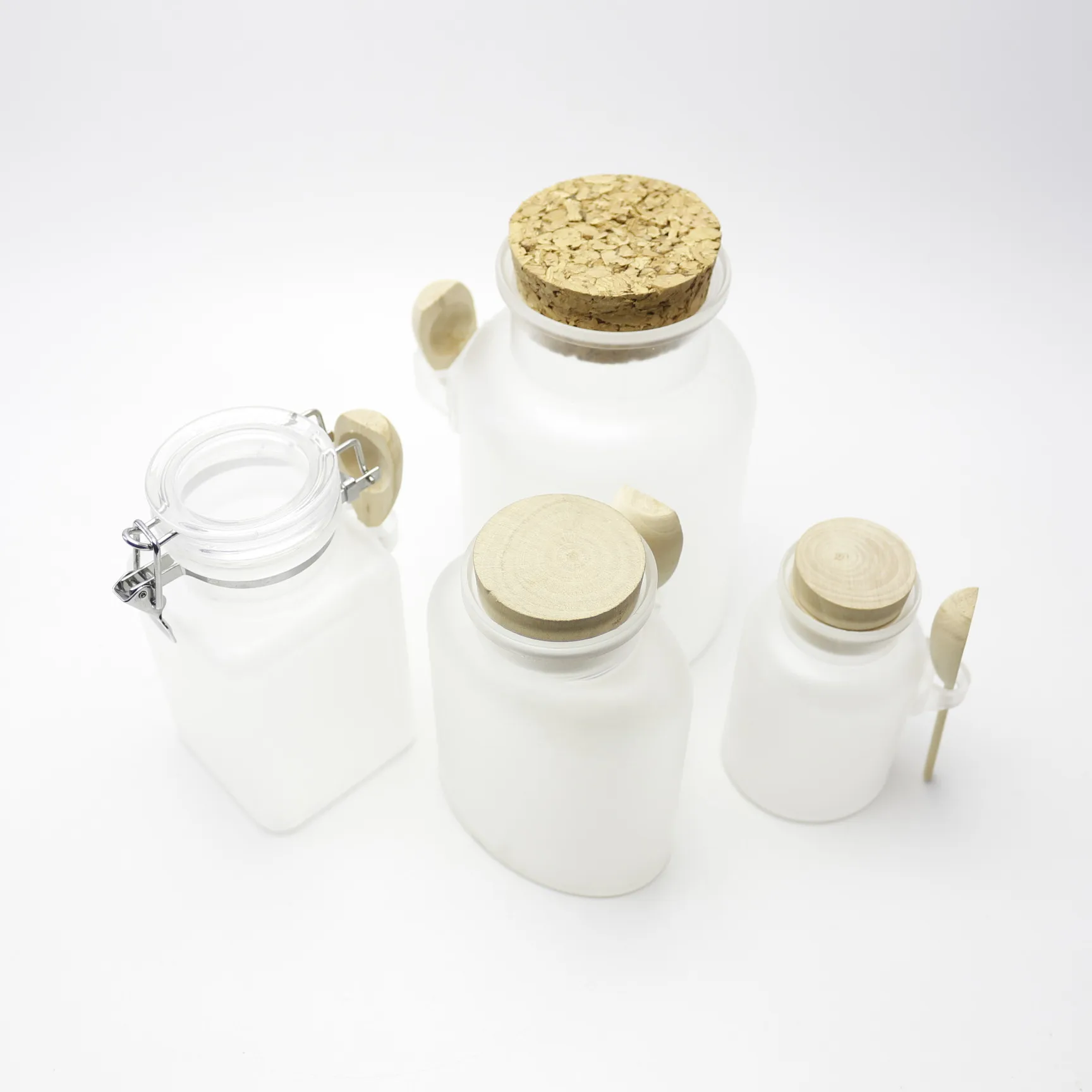 100g/200g/300ml/500ml empty matte plastic bath salt jar/bottle/container for body scrub