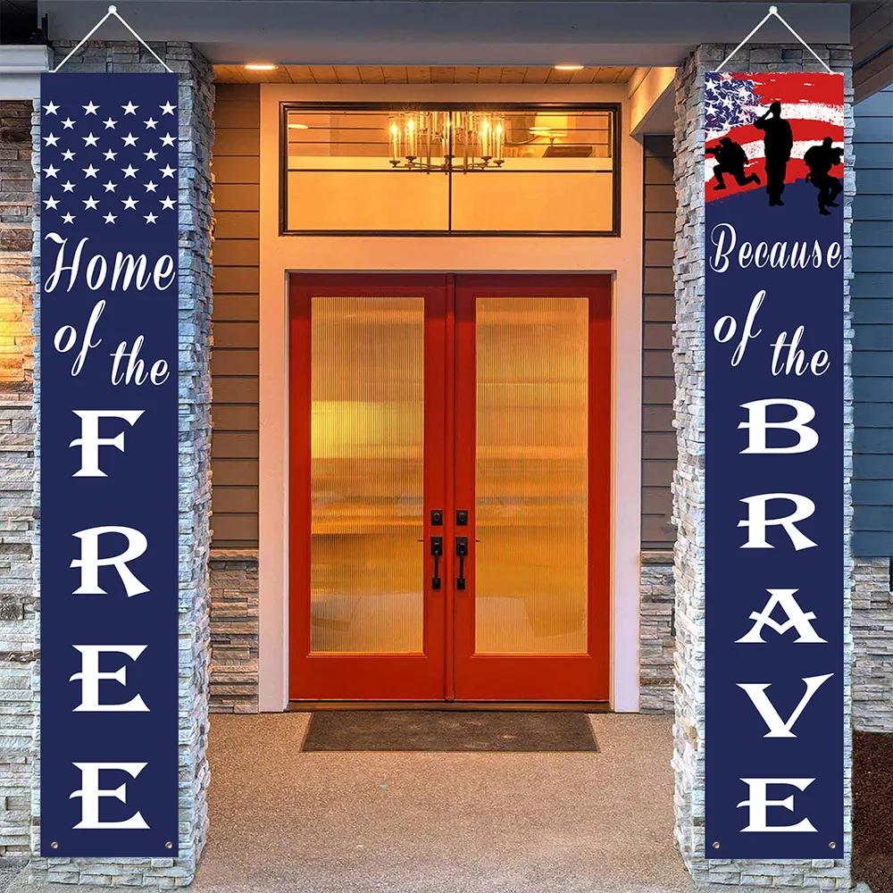 New Independence Day Couplet Flag American Creative Decoration Wall Stickers Door Curtains Hanging Cloth
