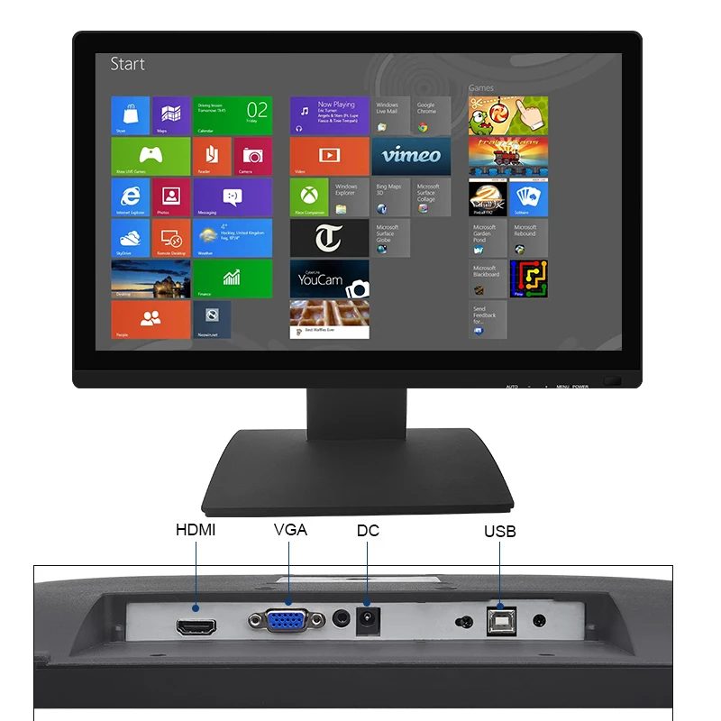 IP65 industrial display 21.5 inch Black Waterproof Wall Mount lcd tft touchscreen/non-touch industrial grade lcd monitor