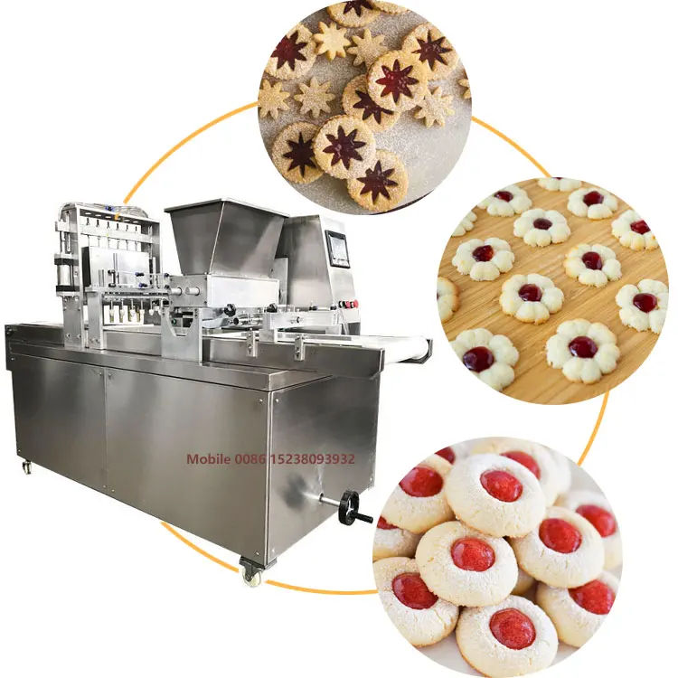 Factory Price Commercial Automatic cream jam Biscuit Crispy Cookie Cake Depositor Filling Forming Press Machine For Bakery