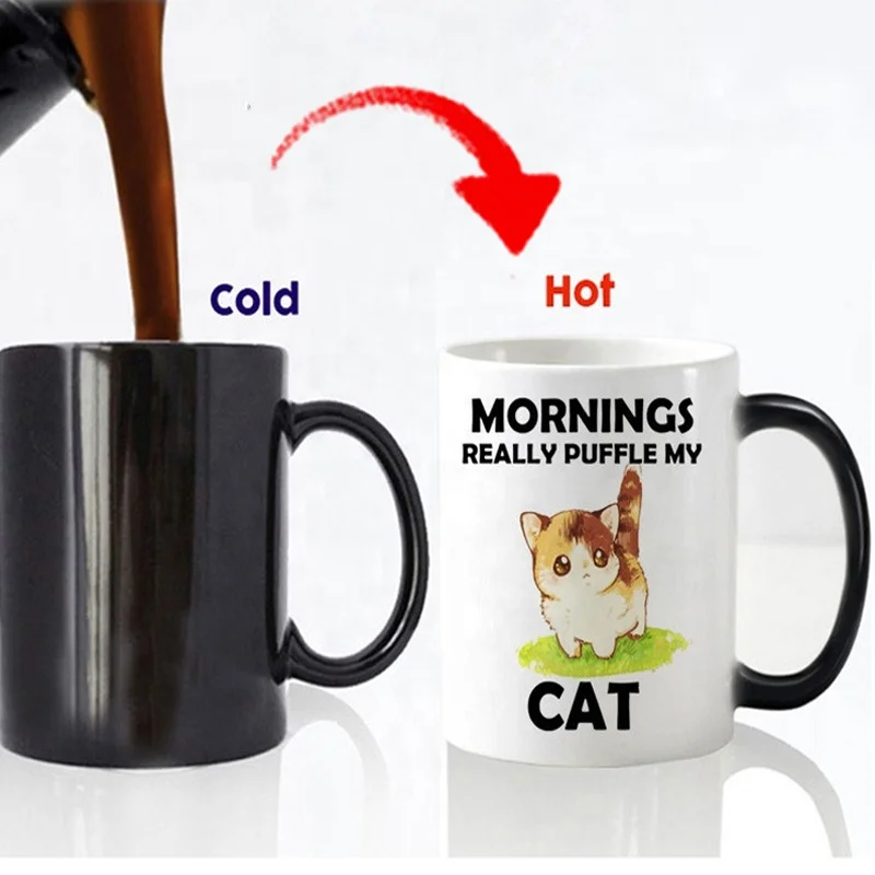 Fun Novelty Color Changing Coffee Mug Custom Logo Promotion Christmas Gifts 11oz Magic
