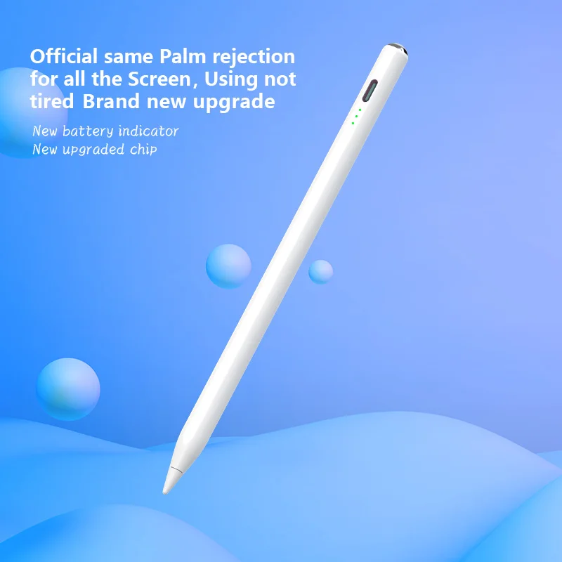 Active stylus pen with palm rejection tilt function with light Power display capacitive pen for Ipad smartphone