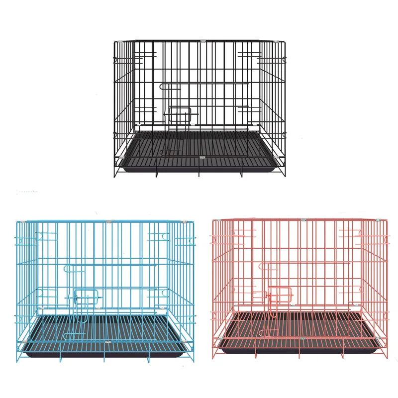 Portable Folding Pet Cage Rust-proof and Durable Multiple Sizes Metal Wire Stainless Steel Cage for Dog Cat Rabbit Houses