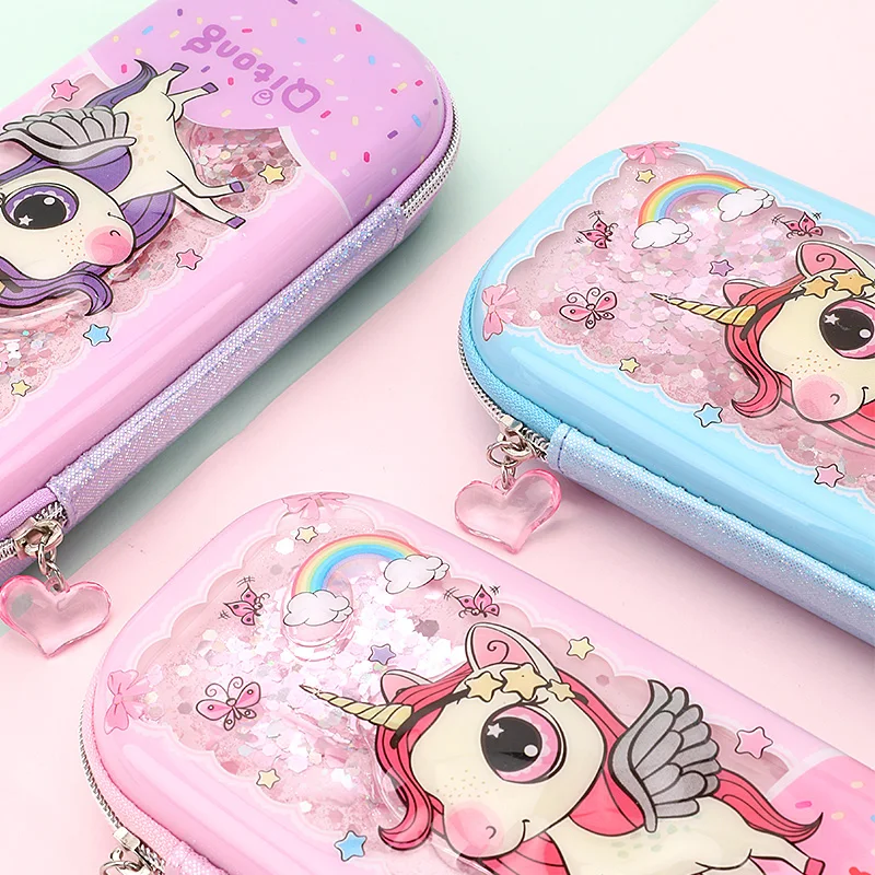 Sweety  popular zip Pencil Case EVA PU Pen Pouch Stationery Box 3d Pencil cases For School Students