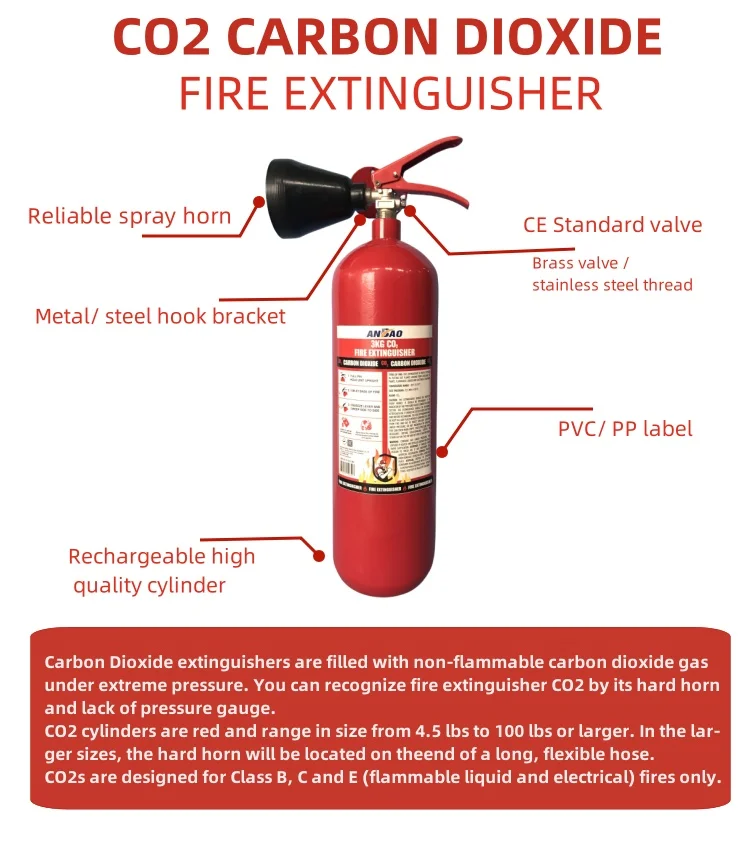 Safety 9kg co2 fire extinguisher refillable by co2 filling machine