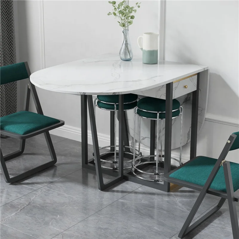 Factory Price Folding Dinning Table Marble Designs Extendable Dining Table