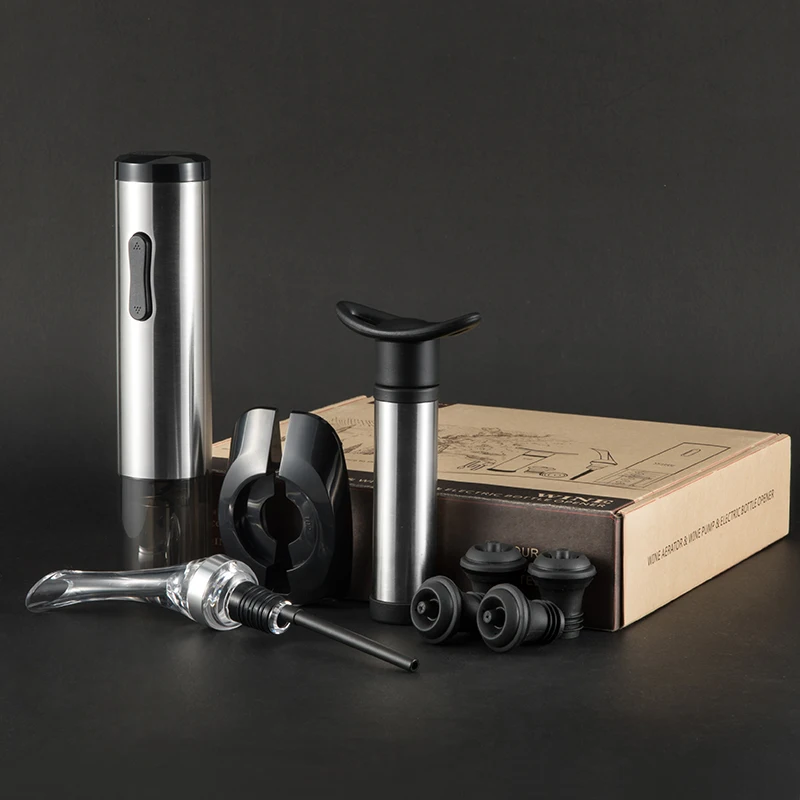 
Stainless steel automatic electric wine bottle opener with power corkscrew wine aerator wine pump 