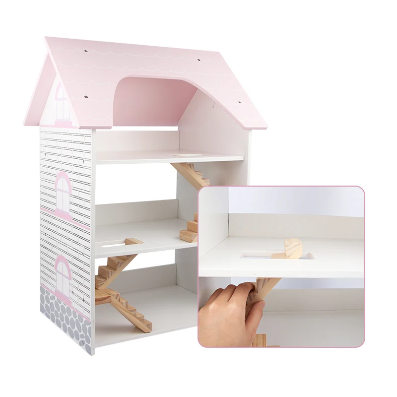 
children Pretend play Furniture toy Three floors doll house wooden toys 