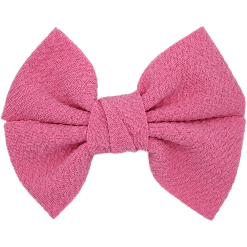 New Arrival Barerres 4.5" Solid Fabric Waffle Hair Bows Without Hair Clip For DIY Hair Accessories