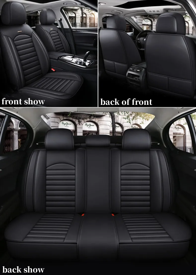 Factory Wholesale High Quality Pu Leather Car Seat Cover Pu Leather Universal Cushion 5-seater Full Set Car Seat Protector