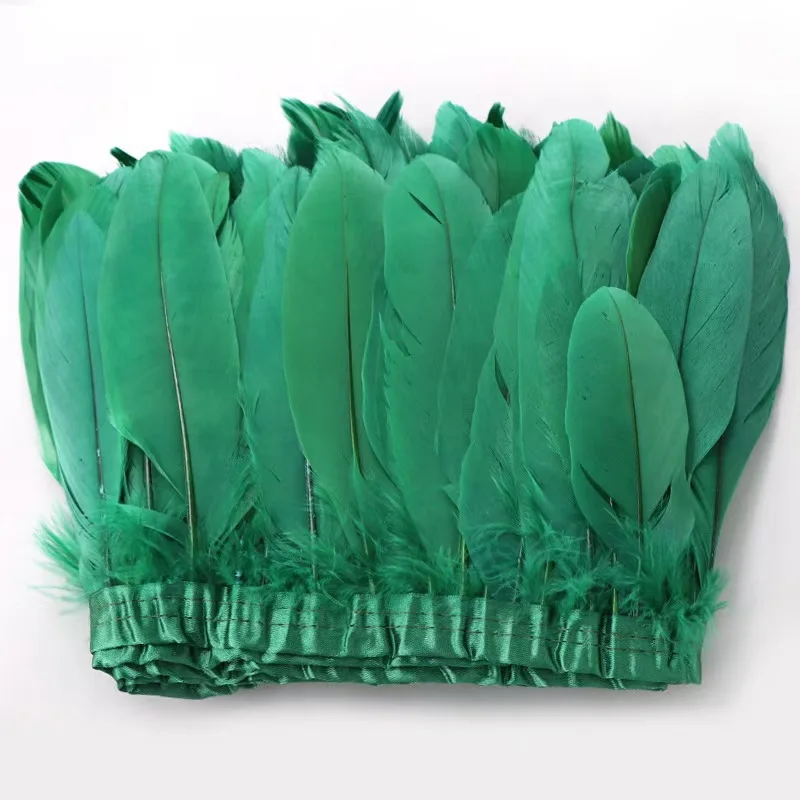 13-18cm wholesale in bulk 2 yards goose feather fringe trim for Dress Skirt Cloth decorative Clothing