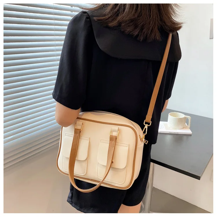 2021 new fashion pu leather shoulder bag waterproof briefcase small square bag