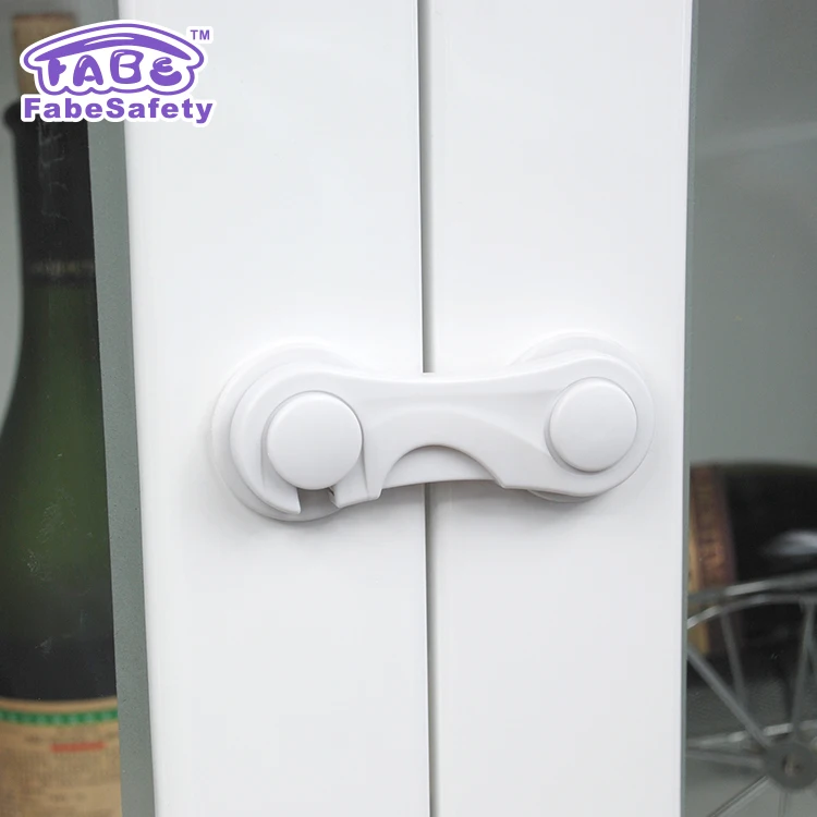 ABS Plastic Multi-Function Safety Cabinet Lock for Cabinets for Cabinets without pull rings Strong Adhesive Tape Included