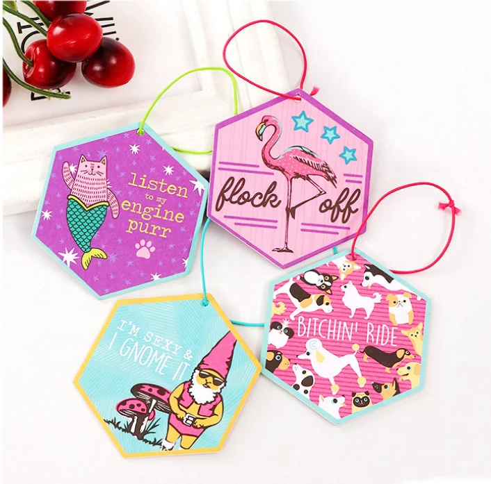 Custom high quality logo cute paper card clean the smell car air fresheners