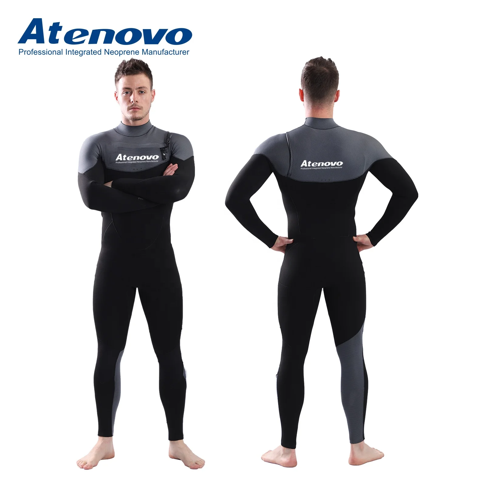 Atenovo Hight Quality Ultra Strech Chest Zipper Freediving Oem Blind Stitch Neoprene Men Surfing Wetsuit