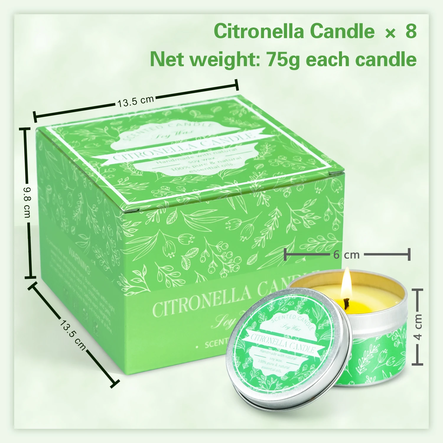 Wholesale factory Citronella Candles Soy Wax Lemongrass Candles Portable Travel Tin Citronella Scented Candle Gift Set