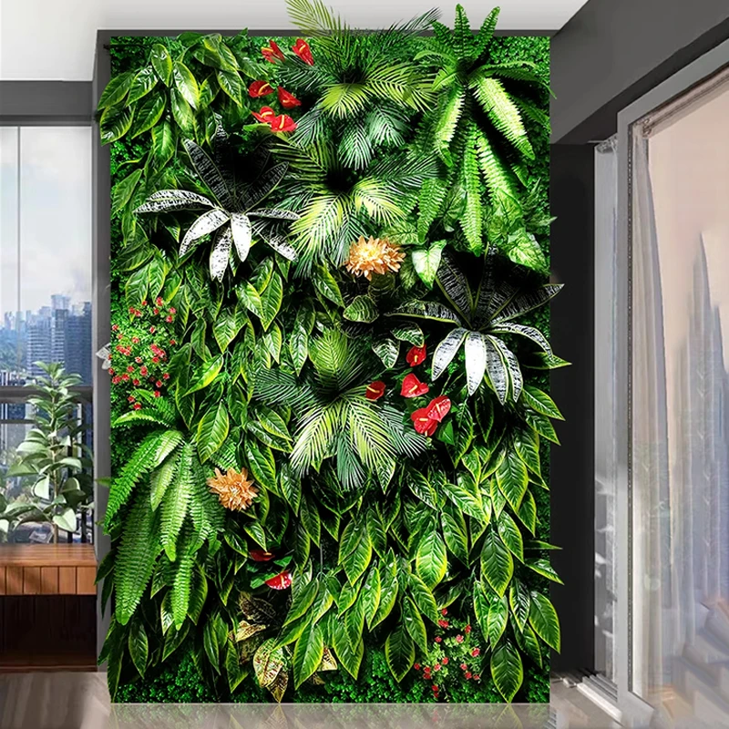 Новый дизайн, искусственная растительная садовая стена, зеленая травяная стена для украшения