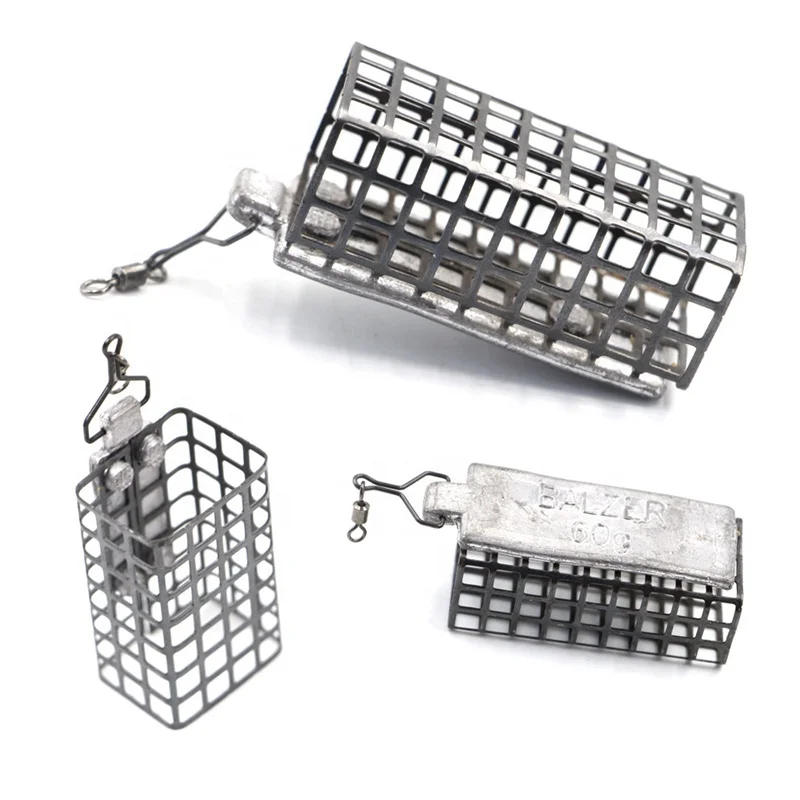 10g/20g/30g/40g/50g/60g Metal Bait Trap Basket Fishing Tackle Feeder Basket Cage Carp Fishing Feeder