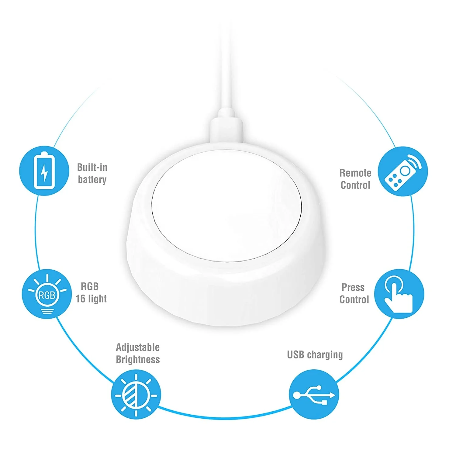 Rechargeable Led Puck Night Light For Anywhere Closet Stair Lights