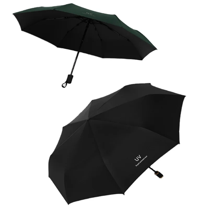 Customized Logo Automatic Folding Umbrella Customized Gifts Men And Women Vinyl Uv Protection Thickening Sunny Rain Umbrella