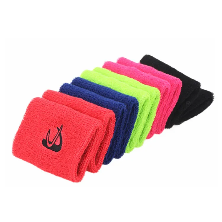 Wholesale Colorful Custom Embroidery Non Slip Adjustable Terry Sweatband Hand Band Cotton Wristband