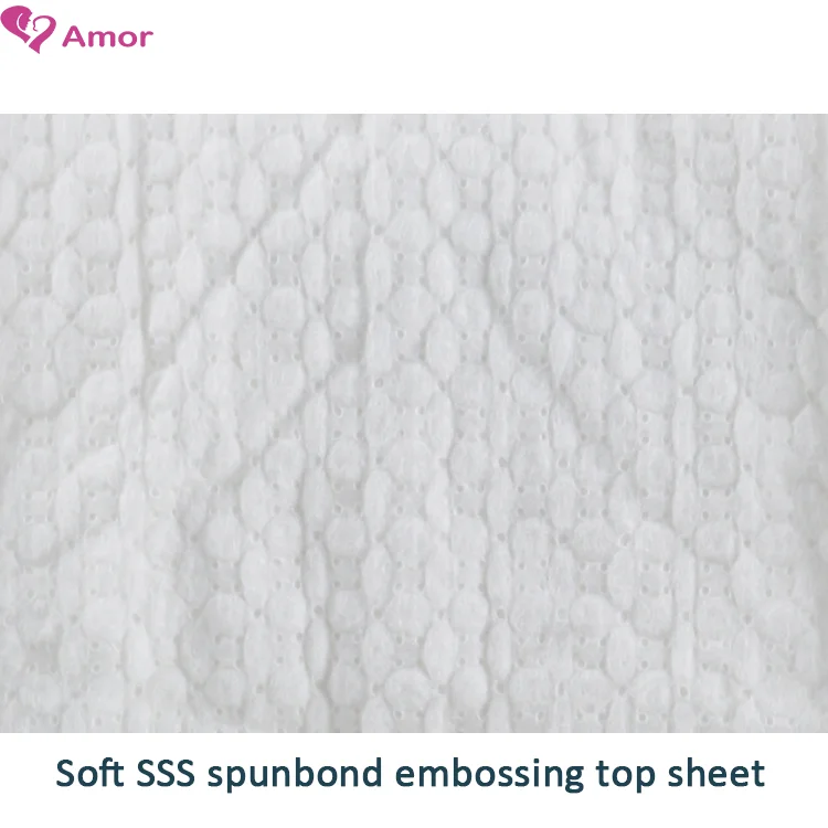 Disposable Diaper Baby Pants Nappy Soft SSS Embossing Top Sheet From Chinese Manufacturer
