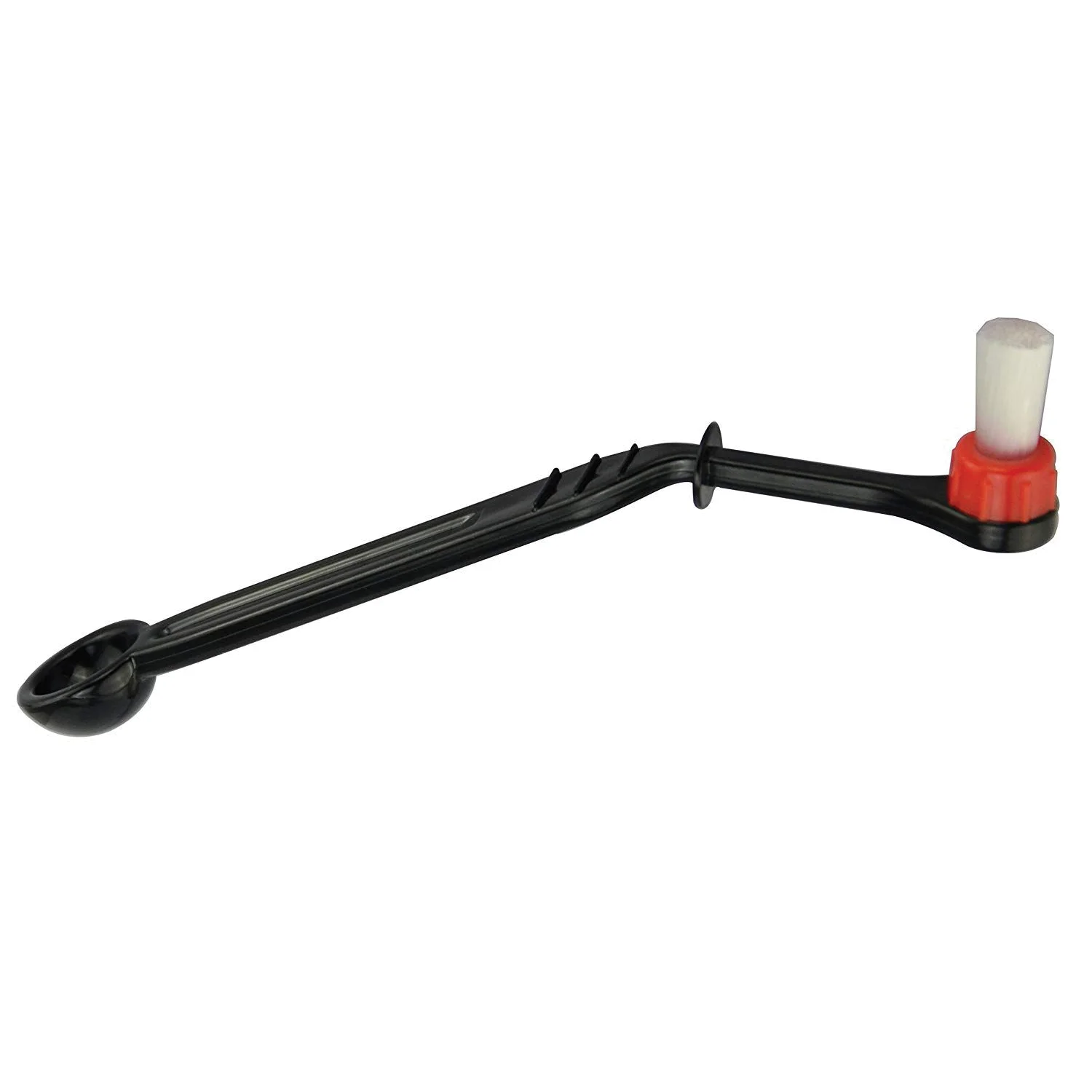 2 in 1 Unique Design Special Angle Design Brush Sturdy Stiff Thick Nylon Bristles Espresso Machine Cleaning Brush With spoon