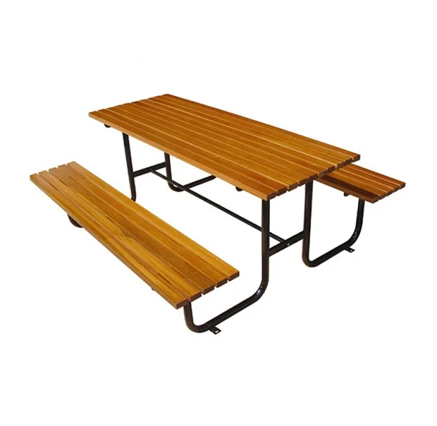 Brown solid wood WPC outdoor garden picnic table bench set